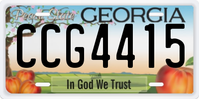 GA license plate CCG4415