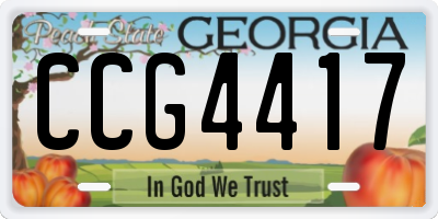 GA license plate CCG4417