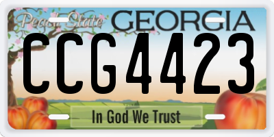 GA license plate CCG4423