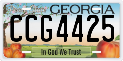 GA license plate CCG4425