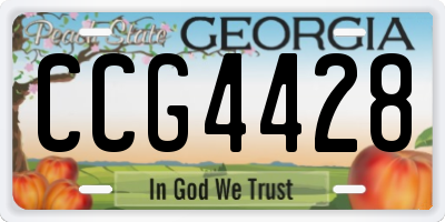 GA license plate CCG4428
