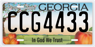 GA license plate CCG4433