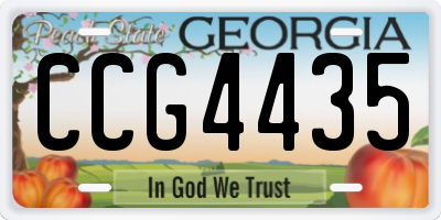 GA license plate CCG4435