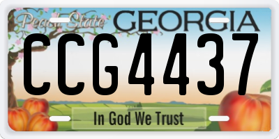 GA license plate CCG4437