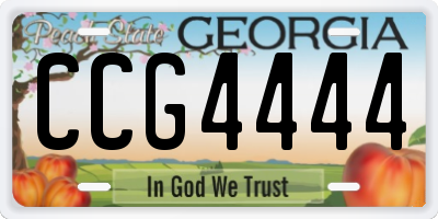 GA license plate CCG4444