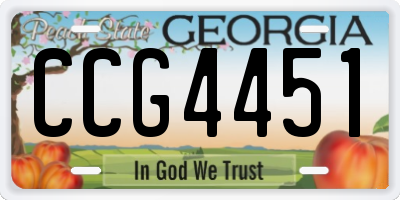 GA license plate CCG4451