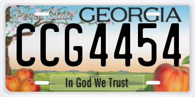 GA license plate CCG4454