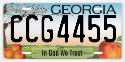 GA license plate CCG4455