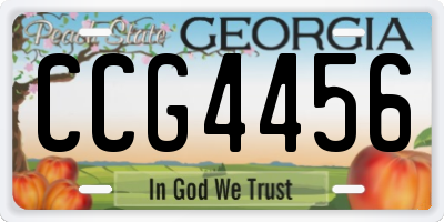 GA license plate CCG4456