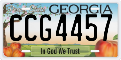 GA license plate CCG4457