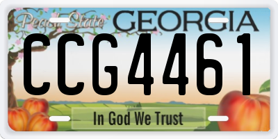GA license plate CCG4461