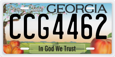 GA license plate CCG4462