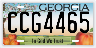 GA license plate CCG4465