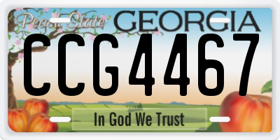 GA license plate CCG4467