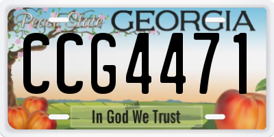 GA license plate CCG4471