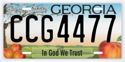 GA license plate CCG4477