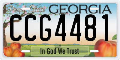 GA license plate CCG4481