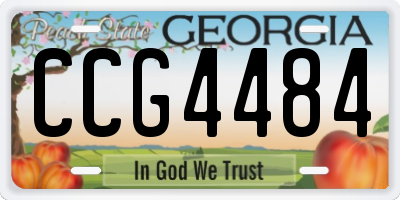 GA license plate CCG4484