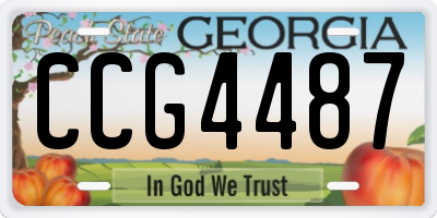 GA license plate CCG4487