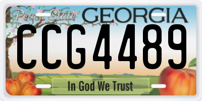 GA license plate CCG4489