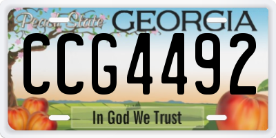 GA license plate CCG4492