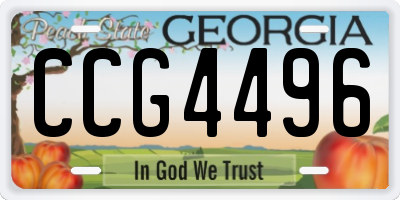 GA license plate CCG4496