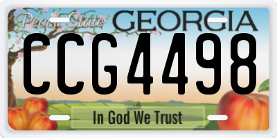 GA license plate CCG4498