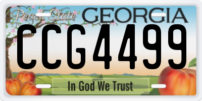 GA license plate CCG4499