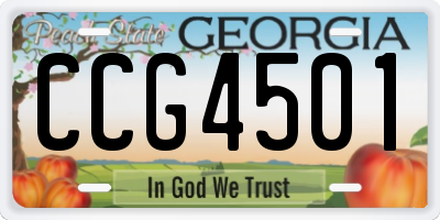 GA license plate CCG4501