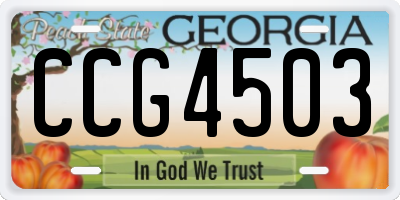 GA license plate CCG4503