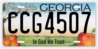 GA license plate CCG4507