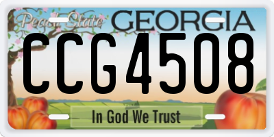 GA license plate CCG4508