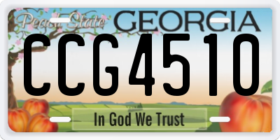 GA license plate CCG4510