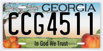GA license plate CCG4511