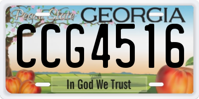 GA license plate CCG4516