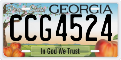 GA license plate CCG4524