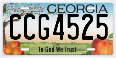 GA license plate CCG4525