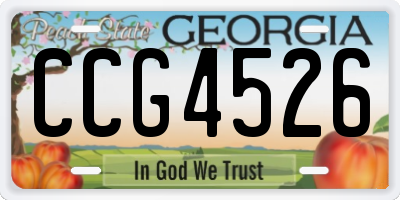 GA license plate CCG4526