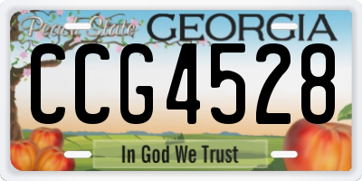 GA license plate CCG4528