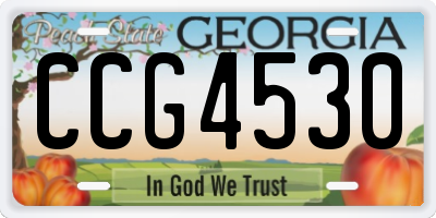 GA license plate CCG4530