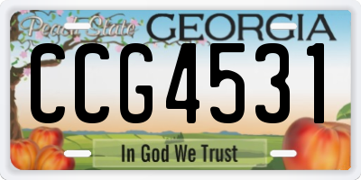 GA license plate CCG4531