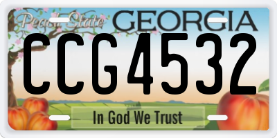 GA license plate CCG4532