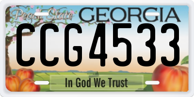 GA license plate CCG4533