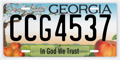 GA license plate CCG4537