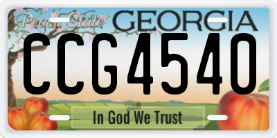 GA license plate CCG4540
