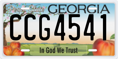 GA license plate CCG4541