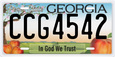 GA license plate CCG4542