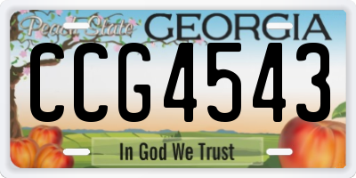 GA license plate CCG4543
