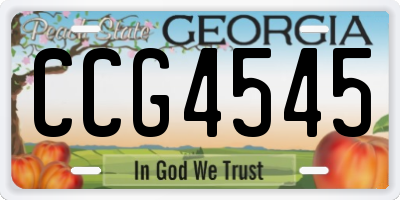 GA license plate CCG4545