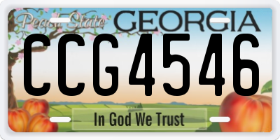 GA license plate CCG4546